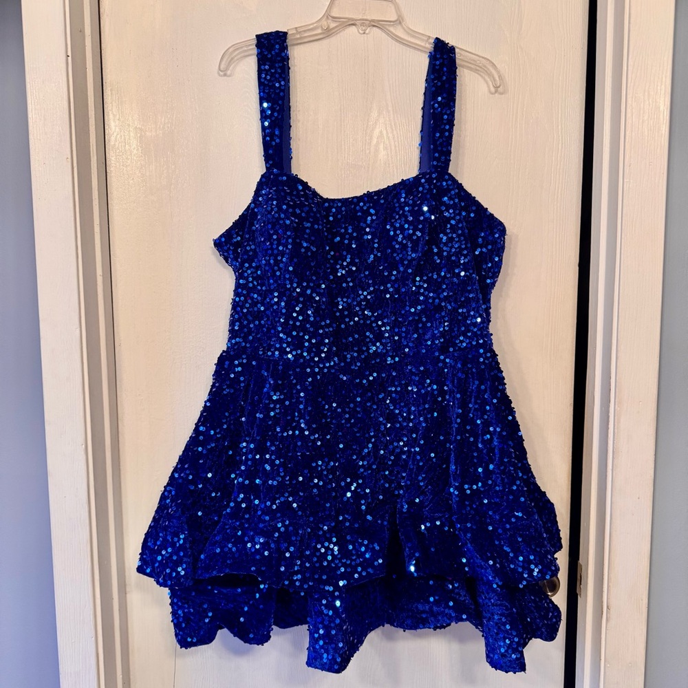 Royal Blue Sequin Homecoming Prom Dress 22W Plus Lace Up Back NWOT